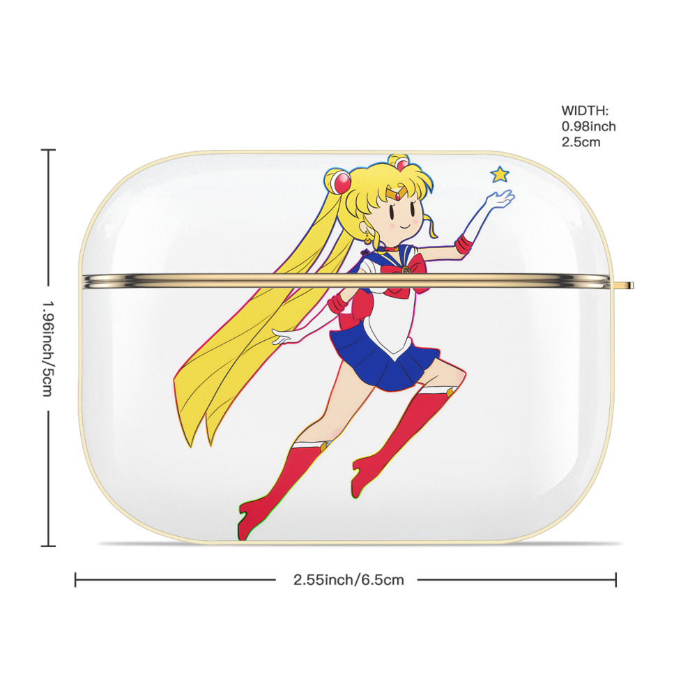 美少女戦士セーラームーン 月野 うさぎ つきの うさぎ Sailor Moon Tsukino Usagi 【AirPods Pro用】ハードシェル保護ケース｜耐衝撃・防指紋・カラビナ付き商品仕様
