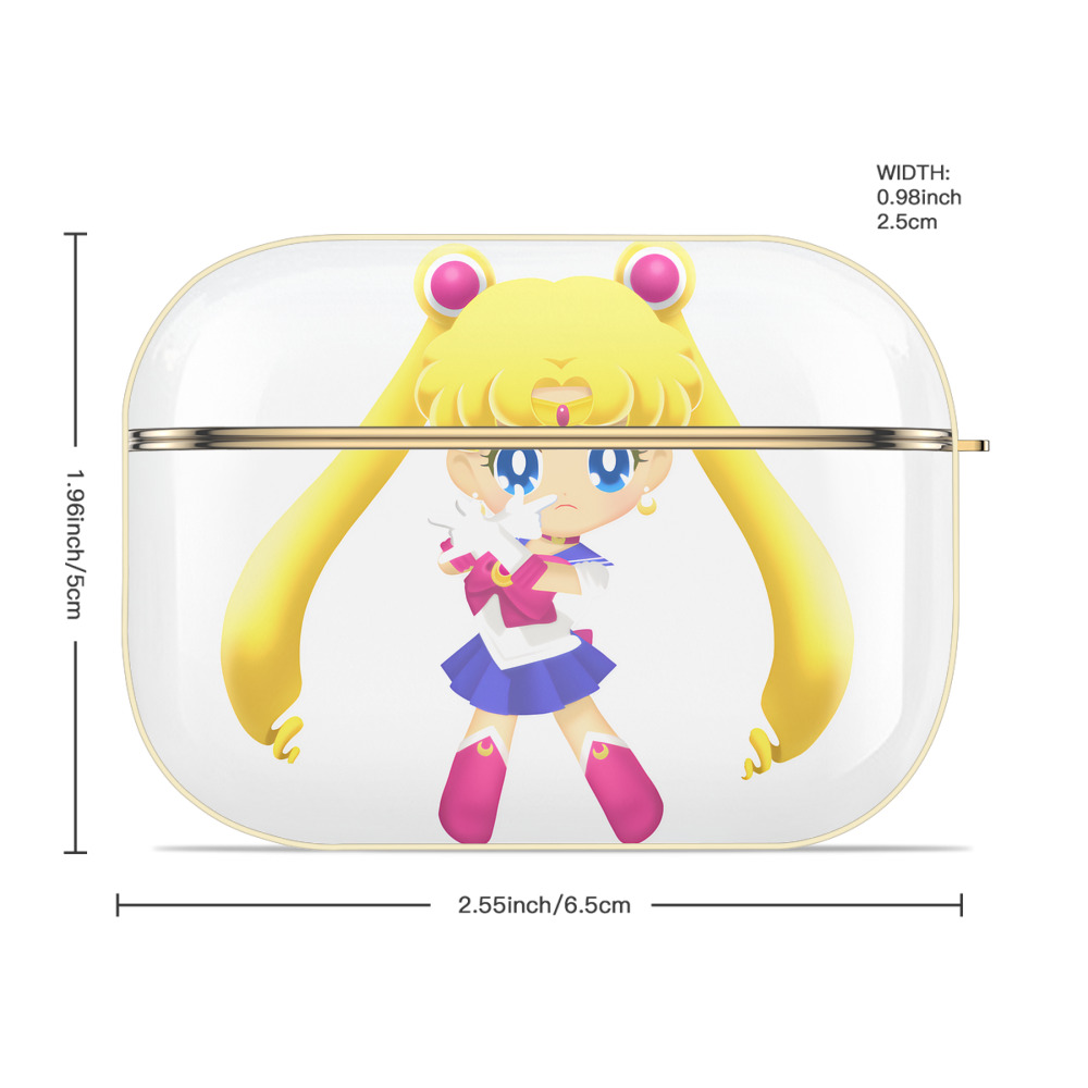 美少女戦士セーラームーン 月野 うさぎ つきの うさぎ Sailor Moon Tsukino Usagi 【AirPods Pro用】ハードシェル保護ケース｜耐衝撃・防指紋・カラビナ付き商品仕様