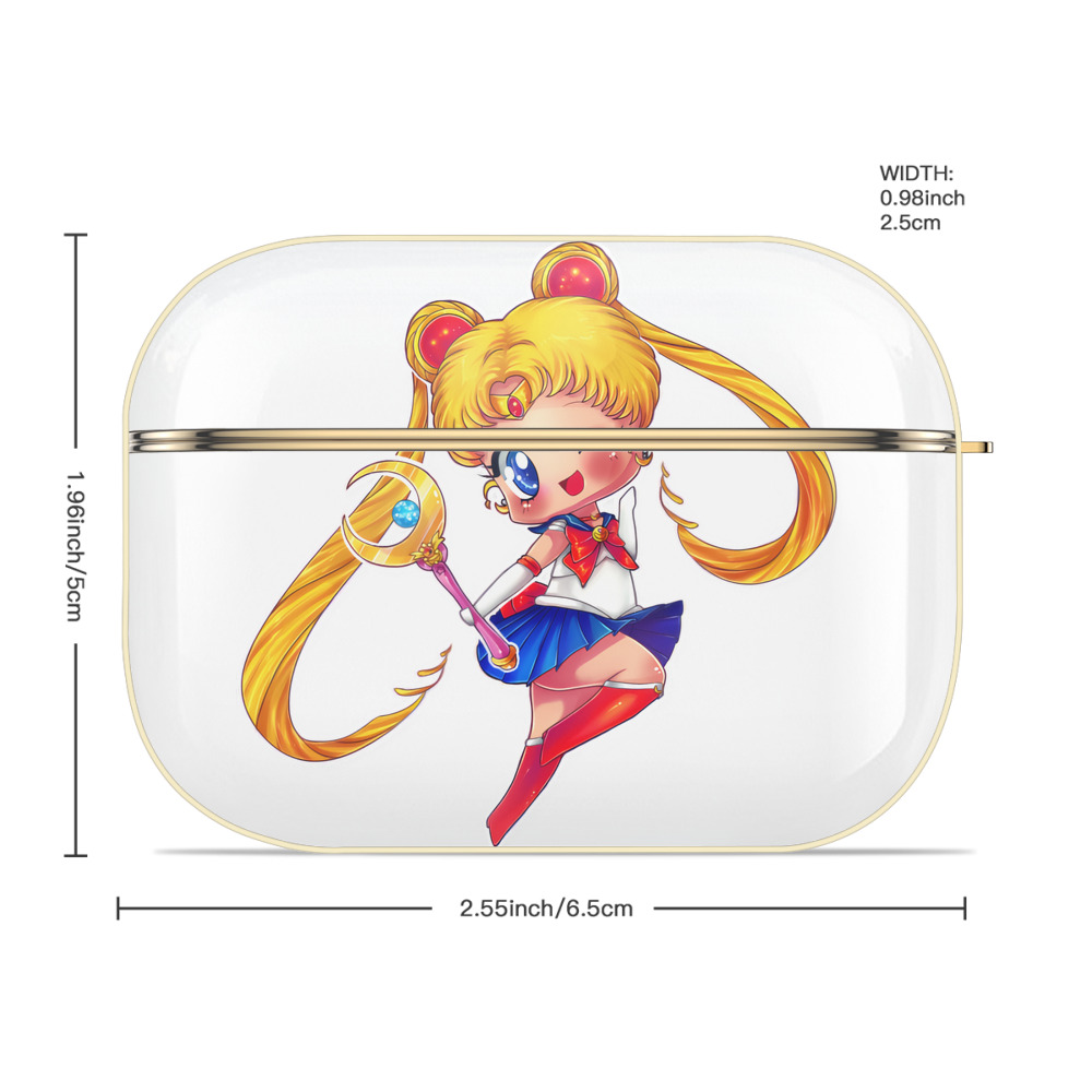 美少女戦士セーラームーン 月野 うさぎ つきの うさぎ Sailor Moon Tsukino Usagi 【AirPods Pro用】ハードシェル保護ケース｜耐衝撃・防指紋・カラビナ付き商品仕様