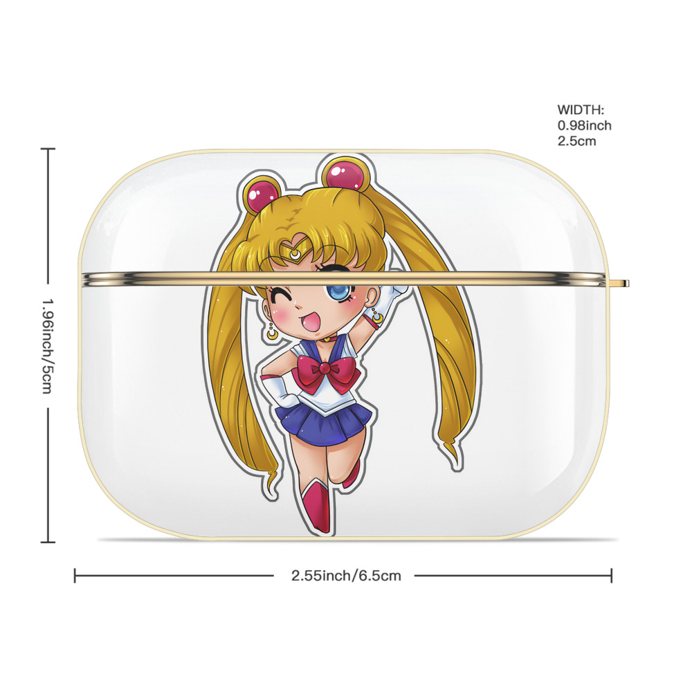 美少女戦士セーラームーン 月野 うさぎ つきの うさぎ Sailor Moon Tsukino Usagi 【AirPods Pro用】ハードシェル保護ケース｜耐衝撃・防指紋・カラビナ付き商品仕様