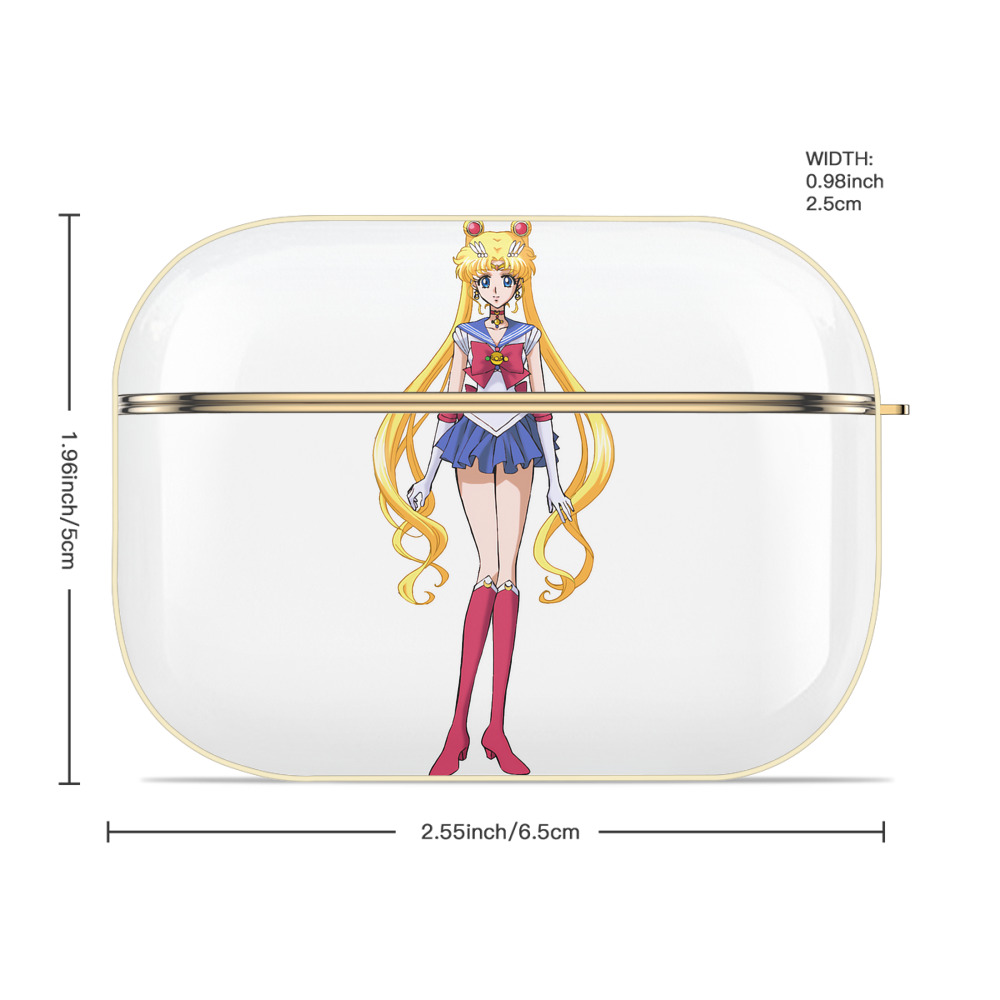 美少女戦士セーラームーン 月野 うさぎ つきの うさぎ Sailor Moon Tsukino Usagi 【AirPods Pro用】ハードシェル保護ケース｜耐衝撃・防指紋・カラビナ付き商品仕様