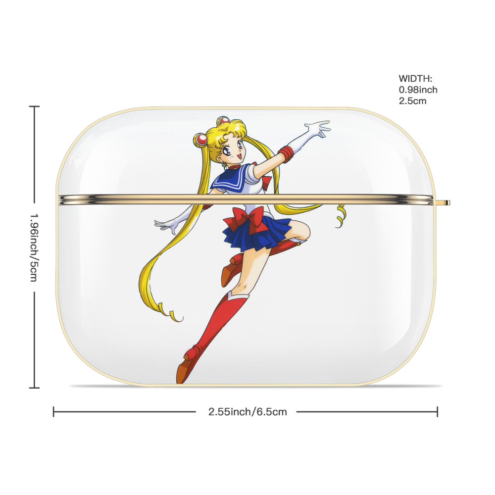 美少女戦士セーラームーン 月野 うさぎ つきの うさぎ Sailor Moon Tsukino Usagi 【AirPods Pro用】ハードシェル保護ケース｜耐衝撃・防指紋・カラビナ付き商品仕様