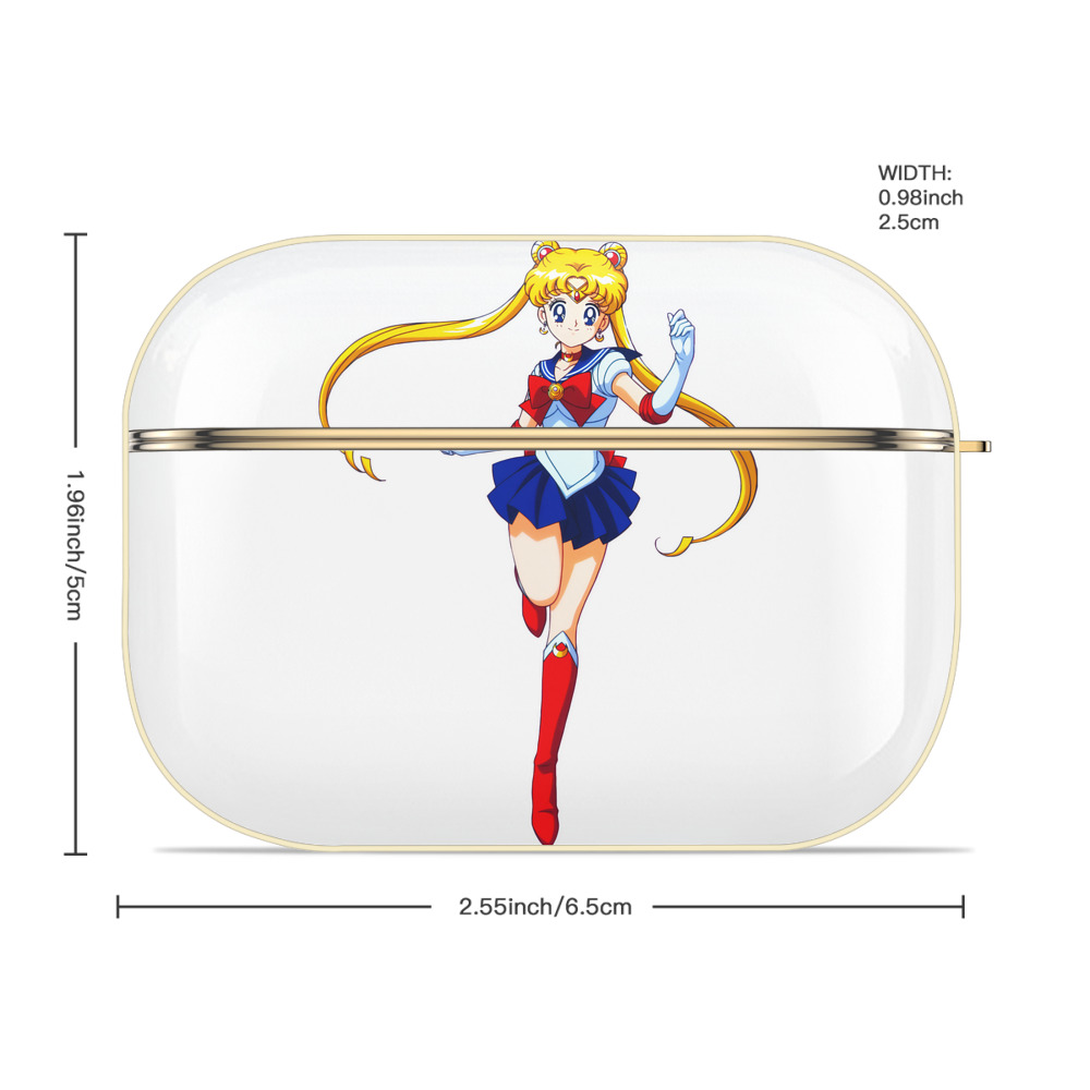 美少女戦士セーラームーン 月野 うさぎ つきの うさぎ Sailor Moon Tsukino Usagi 【AirPods Pro用】ハードシェル保護ケース｜耐衝撃・防指紋・カラビナ付き商品仕様