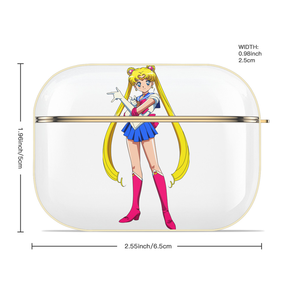 美少女戦士セーラームーン 月野 うさぎ つきの うさぎ Sailor Moon Tsukino Usagi 【AirPods Pro用】ハードシェル保護ケース｜耐衝撃・防指紋・カラビナ付き商品仕様
