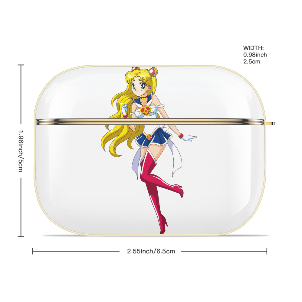 美少女戦士セーラームーン 月野 うさぎ つきの うさぎ Sailor Moon Tsukino Usagi 【AirPods Pro用】ハードシェル保護ケース｜耐衝撃・防指紋・カラビナ付き商品仕様