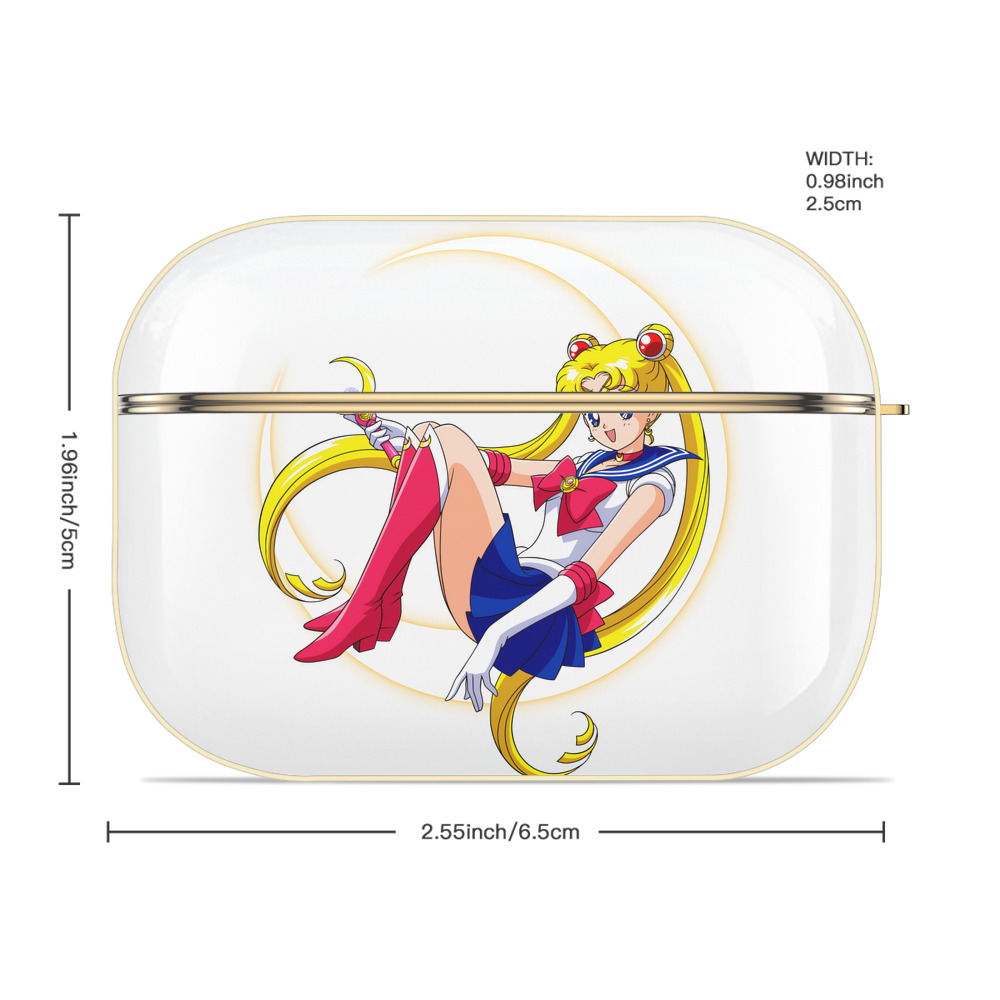 美少女戦士セーラームーン 月野 うさぎ つきの うさぎ Sailor Moon Tsukino Usagi 【AirPods Pro用】ハードシェル保護ケース｜耐衝撃・防指紋・カラビナ付き商品仕様