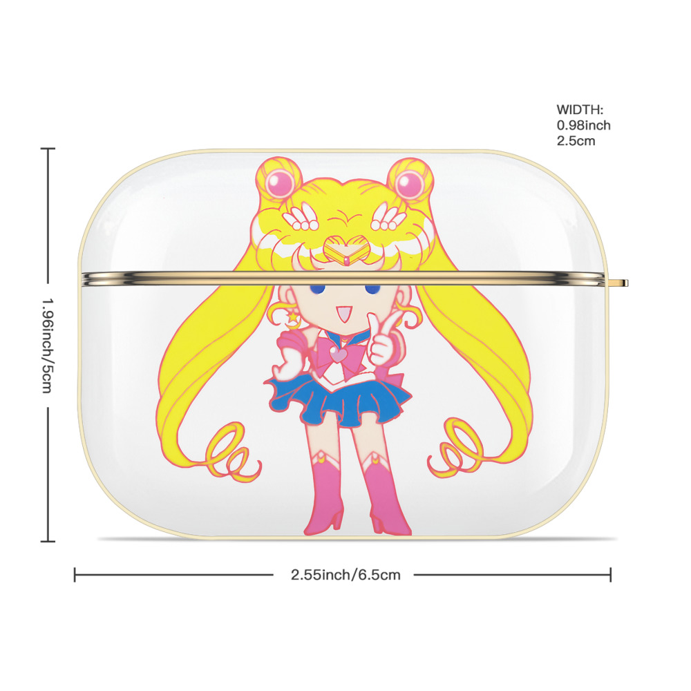 美少女戦士セーラームーン 月野 うさぎ つきの うさぎ Sailor Moon Tsukino Usagi 【AirPods Pro用】ハードシェル保護ケース｜耐衝撃・防指紋・カラビナ付き商品仕様