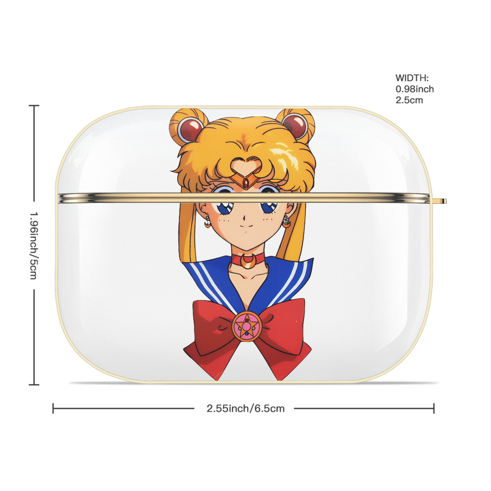 美少女戦士セーラームーン 月野 うさぎ つきの うさぎ Sailor Moon Tsukino Usagi 【AirPods Pro用】ハードシェル保護ケース｜耐衝撃・防指紋・カラビナ付き商品仕様