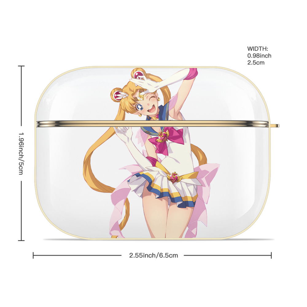 美少女戦士セーラームーン 月野 うさぎ つきの うさぎ Sailor Moon Tsukino Usagi 【AirPods Pro用】ハードシェル保護ケース｜耐衝撃・防指紋・カラビナ付き商品仕様