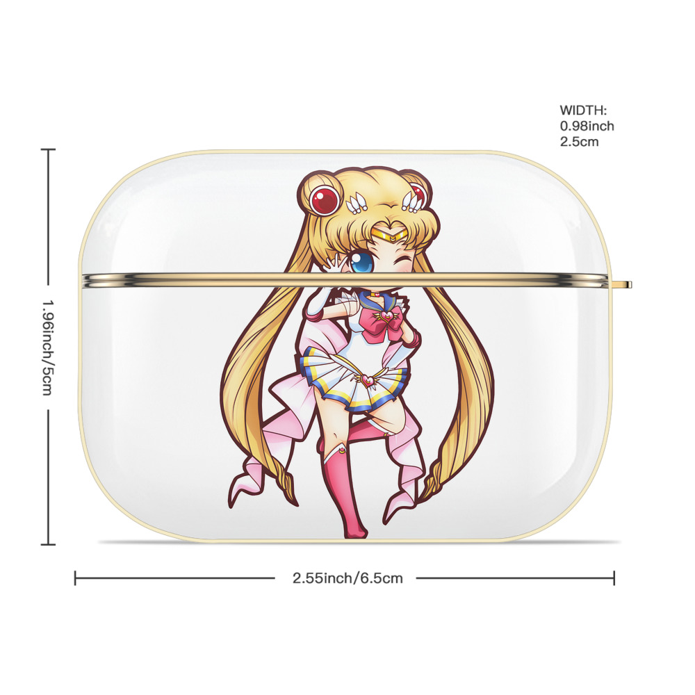 美少女戦士セーラームーン 月野 うさぎ つきの うさぎ Sailor Moon Tsukino Usagi 【AirPods Pro用】ハードシェル保護ケース｜耐衝撃・防指紋・カラビナ付き商品仕様