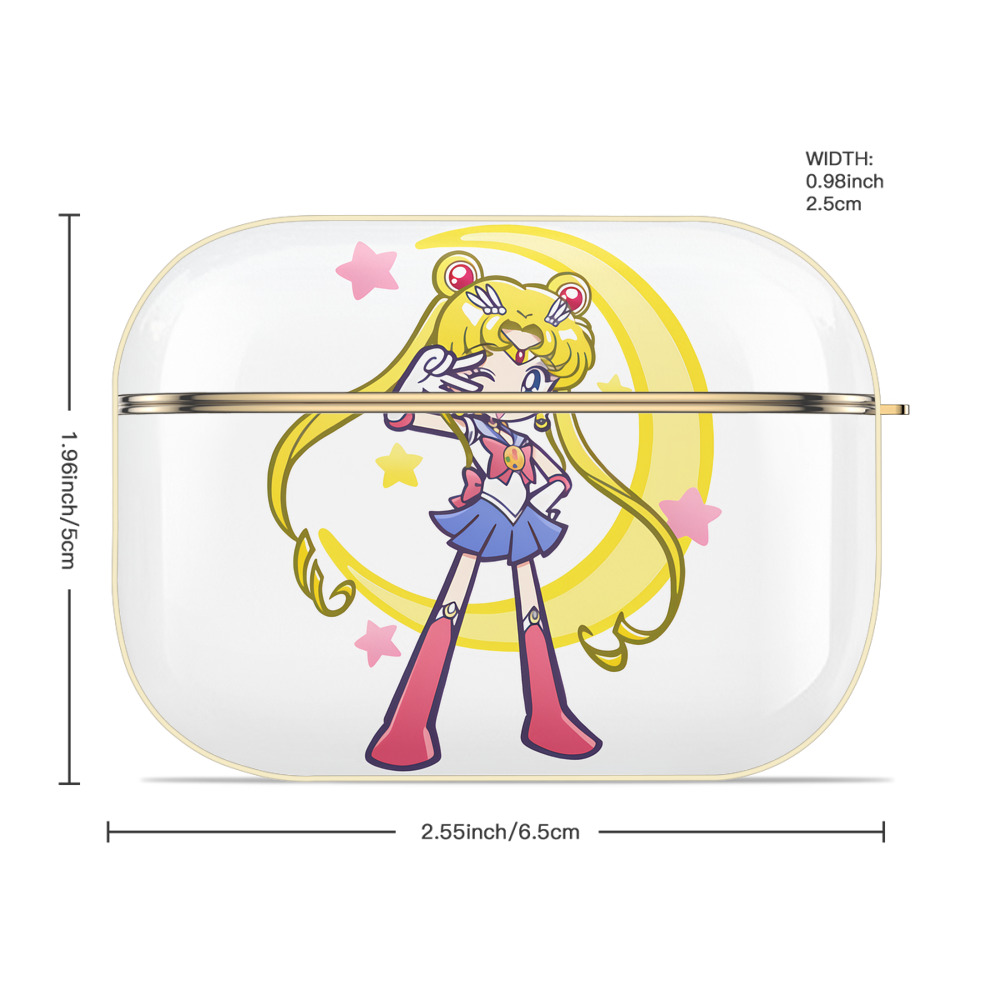 美少女戦士セーラームーン 月野 うさぎ つきの うさぎ Sailor Moon Tsukino Usagi 【AirPods Pro用】ハードシェル保護ケース｜耐衝撃・防指紋・カラビナ付き商品仕様