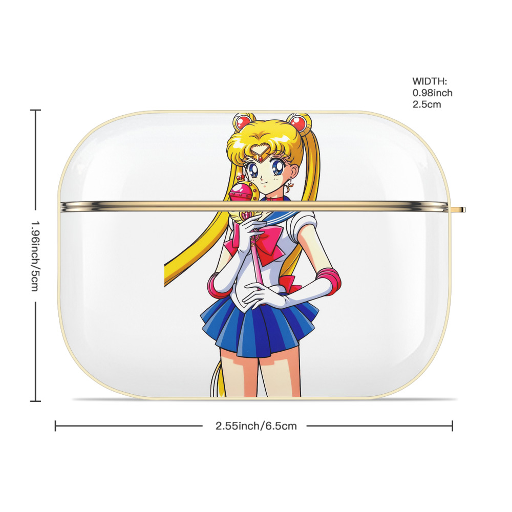 美少女戦士セーラームーン 月野 うさぎ つきの うさぎ Sailor Moon Tsukino Usagi 【AirPods Pro用】ハードシェル保護ケース｜耐衝撃・防指紋・カラビナ付き商品仕様