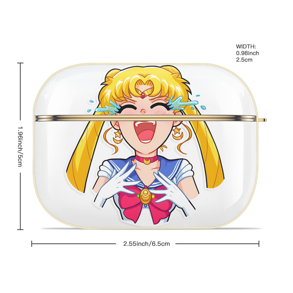 美少女戦士セーラームーン 月野 うさぎ つきの うさぎ Sailor Moon Tsukino Usagi 【AirPods Pro用】ハードシェル保護ケース｜耐衝撃・防指紋・カラビナ付き商品仕様