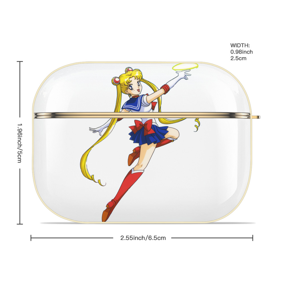 美少女戦士セーラームーン 月野 うさぎ つきの うさぎ Sailor Moon Tsukino Usagi 【AirPods Pro用】ハードシェル保護ケース｜耐衝撃・防指紋・カラビナ付き商品仕様