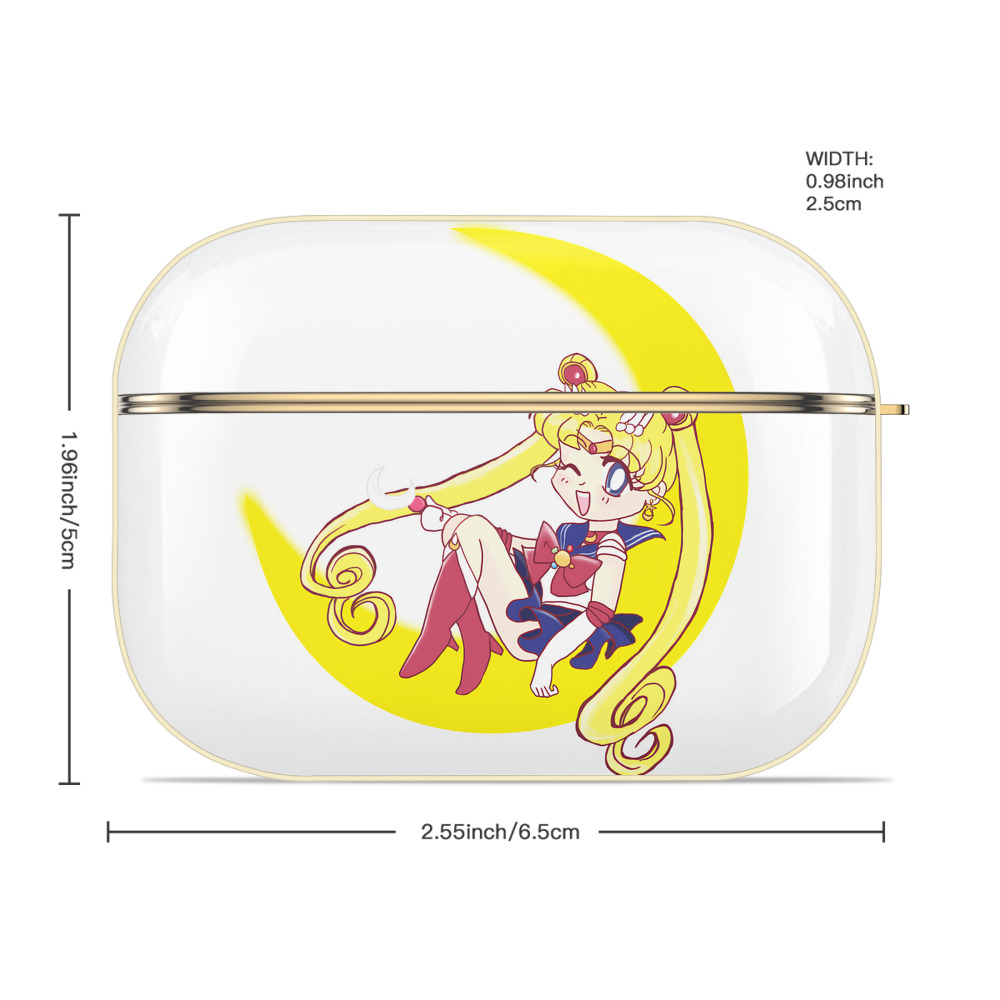 美少女戦士セーラームーン 月野 うさぎ つきの うさぎ Sailor Moon Tsukino Usagi 【AirPods Pro用】ハードシェル保護ケース｜耐衝撃・防指紋・カラビナ付き商品仕様