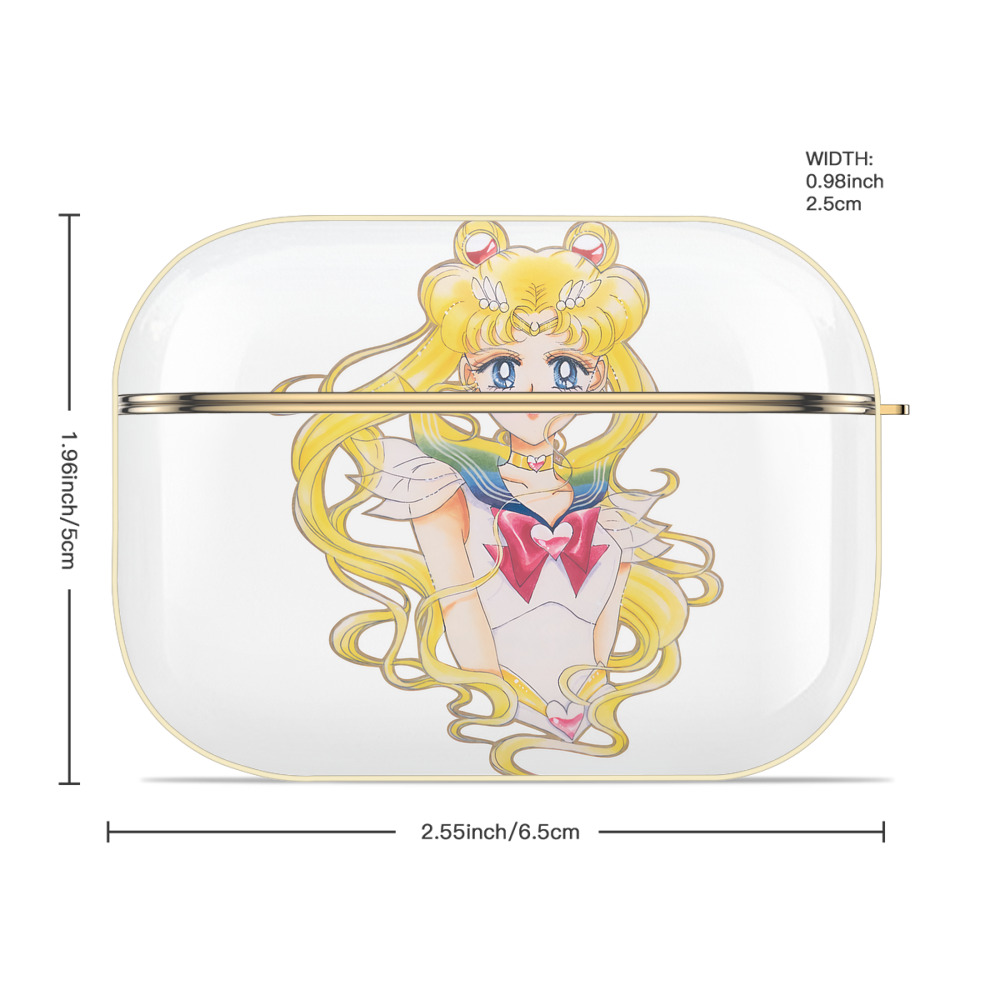 美少女戦士セーラームーン 月野 うさぎ つきの うさぎ Sailor Moon Tsukino Usagi 【AirPods Pro用】ハードシェル保護ケース｜耐衝撃・防指紋・カラビナ付き商品仕様