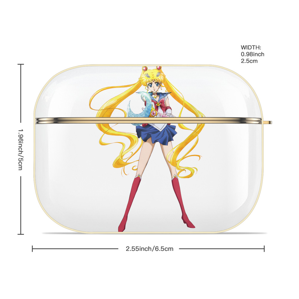 美少女戦士セーラームーン 月野 うさぎ つきの うさぎ Sailor Moon Tsukino Usagi 【AirPods Pro用】ハードシェル保護ケース｜耐衝撃・防指紋・カラビナ付き商品仕様