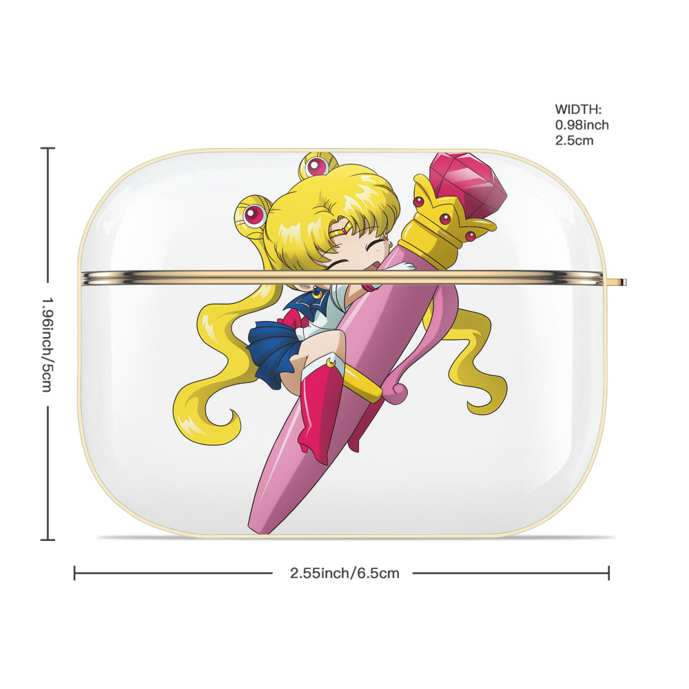 美少女戦士セーラームーン 月野 うさぎ つきの うさぎ Sailor Moon Tsukino Usagi 【AirPods Pro用】ハードシェル保護ケース｜耐衝撃・防指紋・カラビナ付き商品仕様