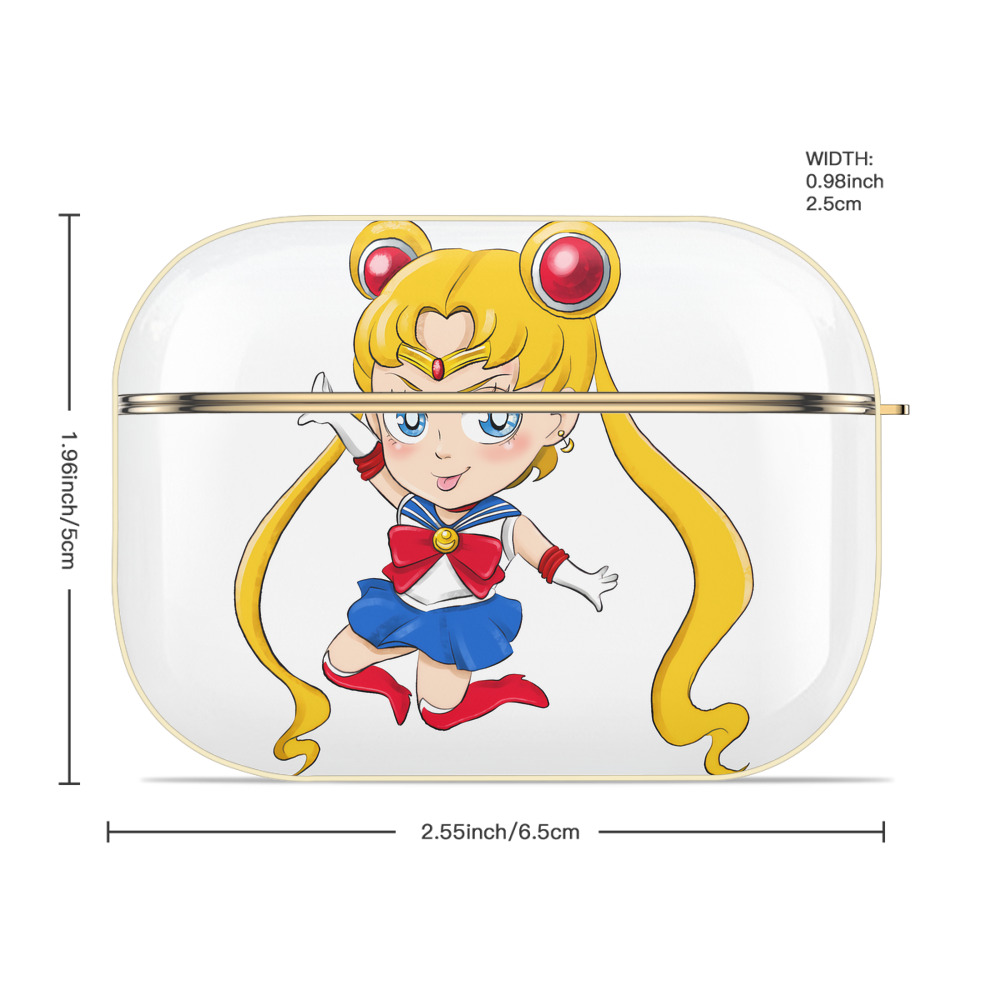 美少女戦士セーラームーン 月野 うさぎ つきの うさぎ Sailor Moon Tsukino Usagi 【AirPods Pro用】ハードシェル保護ケース｜耐衝撃・防指紋・カラビナ付き商品仕様