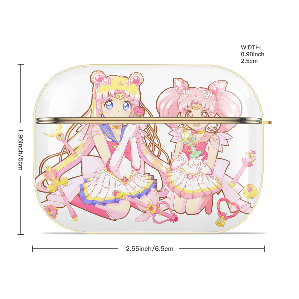 美少女戦士セーラームーン 月野 うさぎ つきの うさぎ Sailor Moon Tsukino Usagi 【AirPods Pro用】ハードシェル保護ケース｜耐衝撃・防指紋・カラビナ付き商品仕様