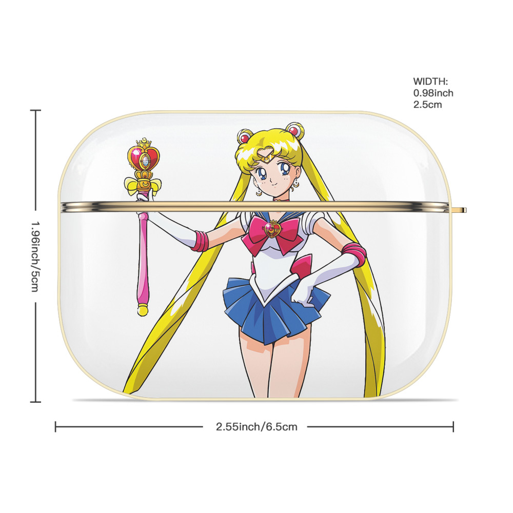 美少女戦士セーラームーン 月野 うさぎ つきの うさぎ Sailor Moon Tsukino Usagi 【AirPods Pro用】ハードシェル保護ケース｜耐衝撃・防指紋・カラビナ付き商品仕様