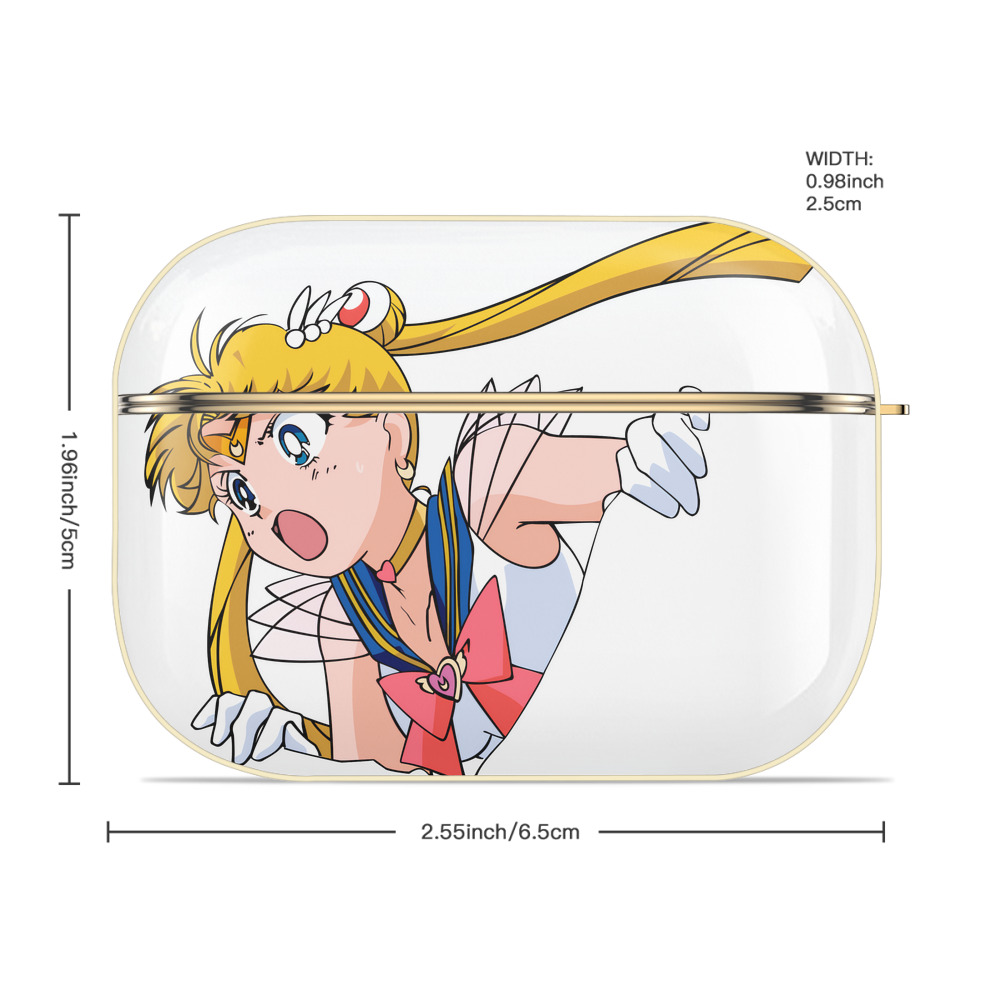 美少女戦士セーラームーン 月野 うさぎ つきの うさぎ Sailor Moon Tsukino Usagi 【AirPods Pro用】ハードシェル保護ケース｜耐衝撃・防指紋・カラビナ付き商品仕様