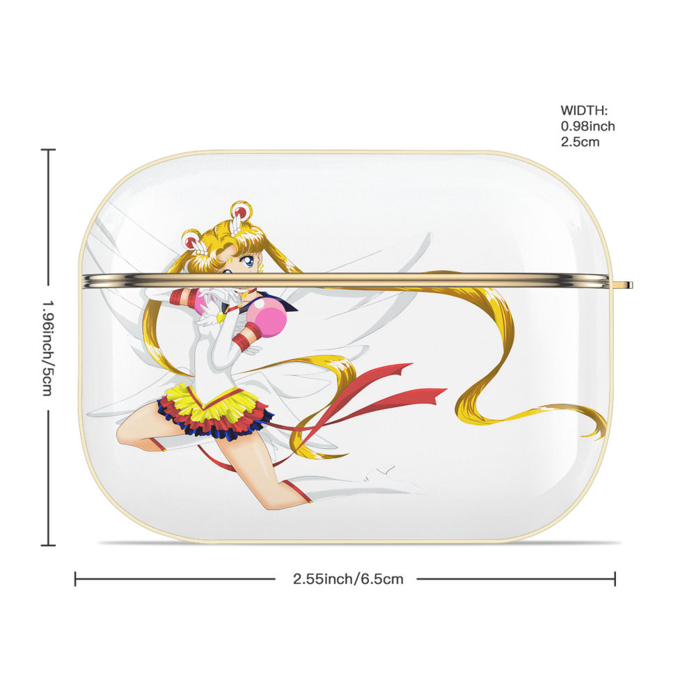 美少女戦士セーラームーン 月野 うさぎ つきの うさぎ Sailor Moon Tsukino Usagi 【AirPods Pro用】ハードシェル保護ケース｜耐衝撃・防指紋・カラビナ付き商品仕様