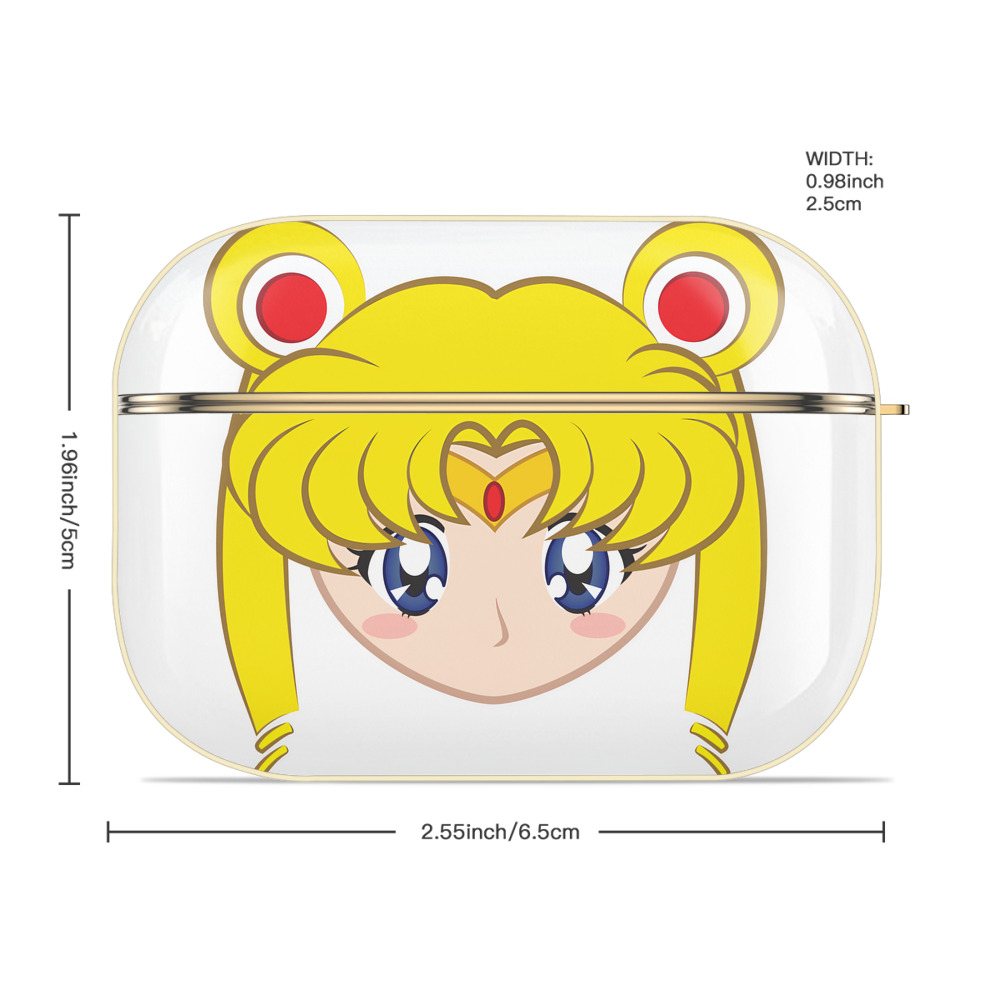 美少女戦士セーラームーン 月野 うさぎ つきの うさぎ Sailor Moon Tsukino Usagi 【AirPods Pro用】ハードシェル保護ケース｜耐衝撃・防指紋・カラビナ付き商品仕様