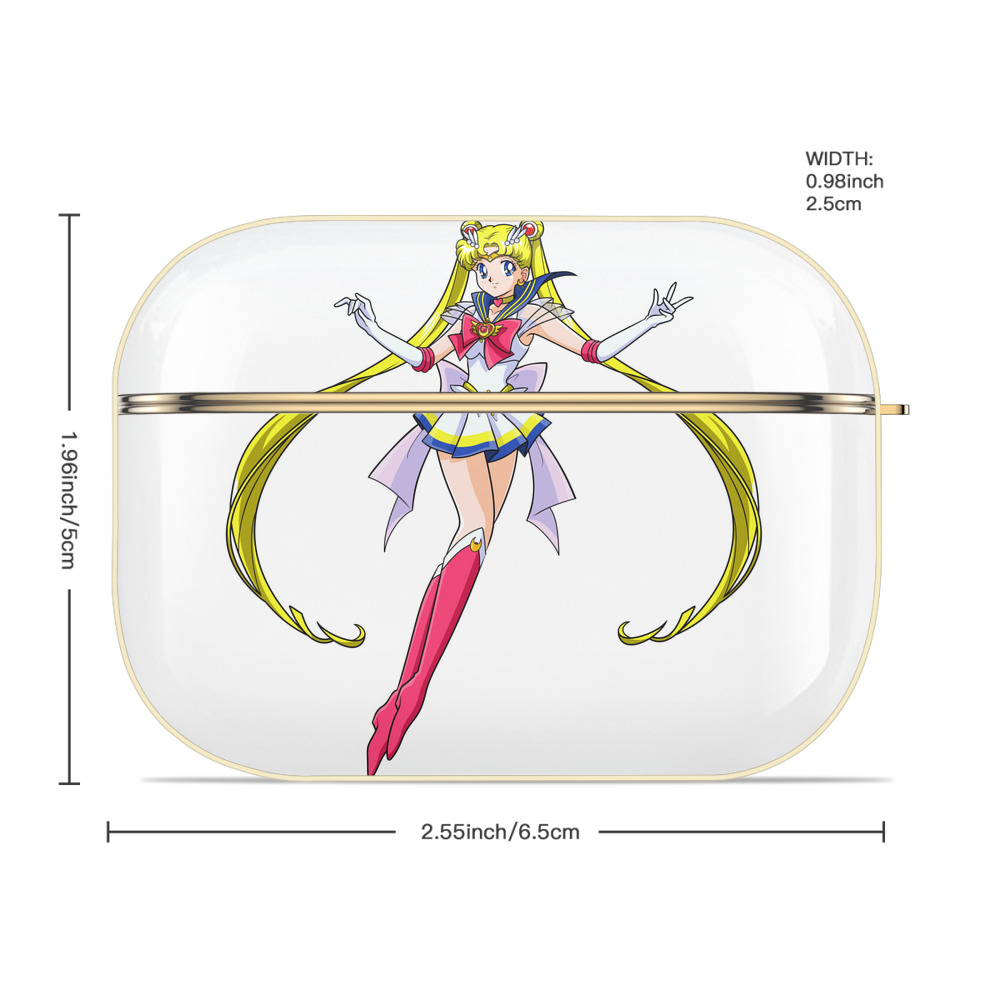 美少女戦士セーラームーン 月野 うさぎ つきの うさぎ Sailor Moon Tsukino Usagi 【AirPods Pro用】ハードシェル保護ケース｜耐衝撃・防指紋・カラビナ付き商品仕様