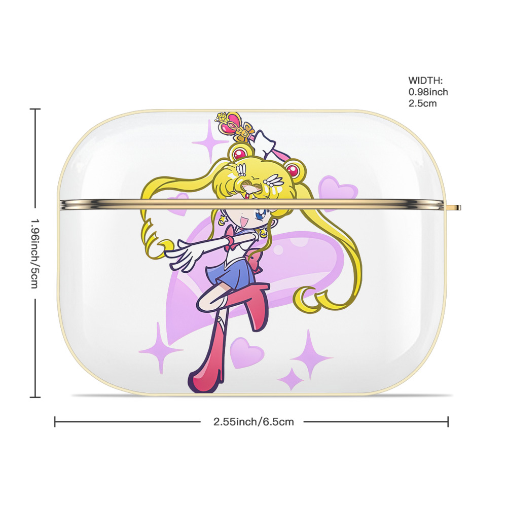 美少女戦士セーラームーン 月野 うさぎ つきの うさぎ Sailor Moon Tsukino Usagi 【AirPods Pro用】ハードシェル保護ケース｜耐衝撃・防指紋・カラビナ付き商品仕様
