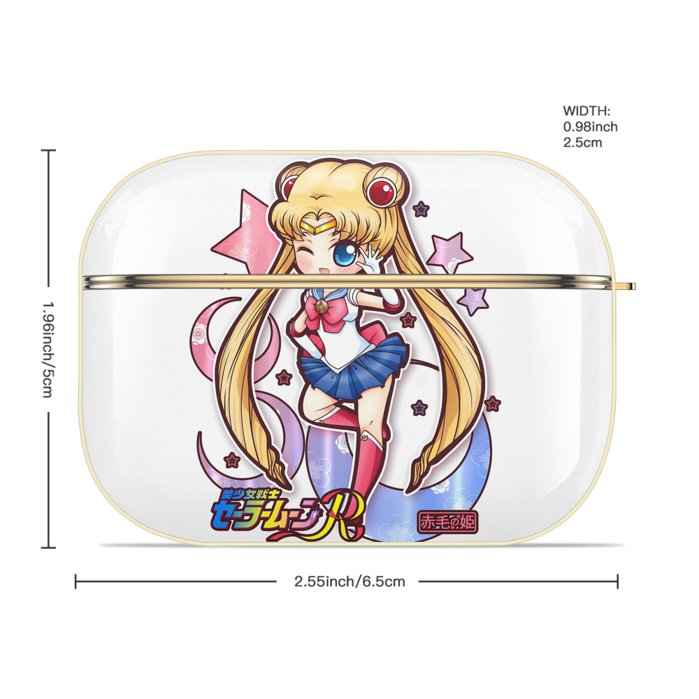 美少女戦士セーラームーン 月野 うさぎ つきの うさぎ Sailor Moon Tsukino Usagi 【AirPods Pro用】ハードシェル保護ケース｜耐衝撃・防指紋・カラビナ付き商品仕様