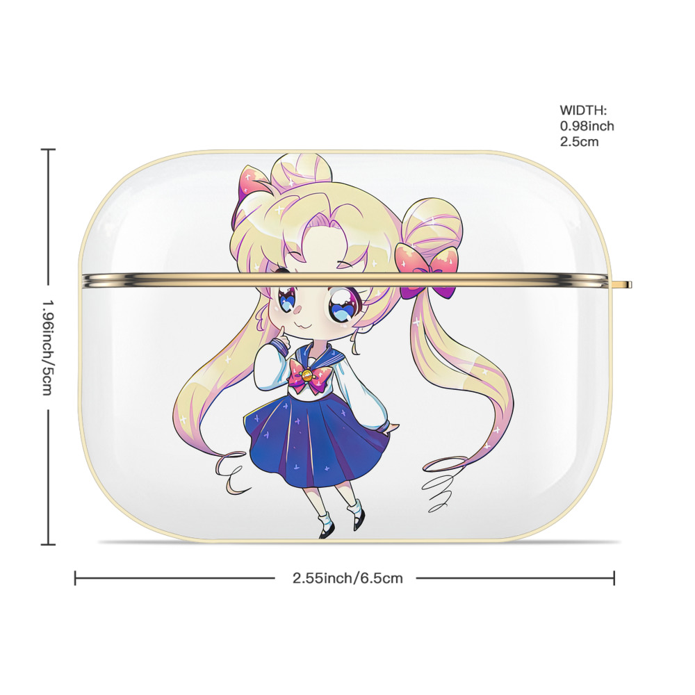 美少女戦士セーラームーン 月野 うさぎ つきの うさぎ Sailor Moon Tsukino Usagi 【AirPods Pro用】ハードシェル保護ケース｜耐衝撃・防指紋・カラビナ付き商品仕様