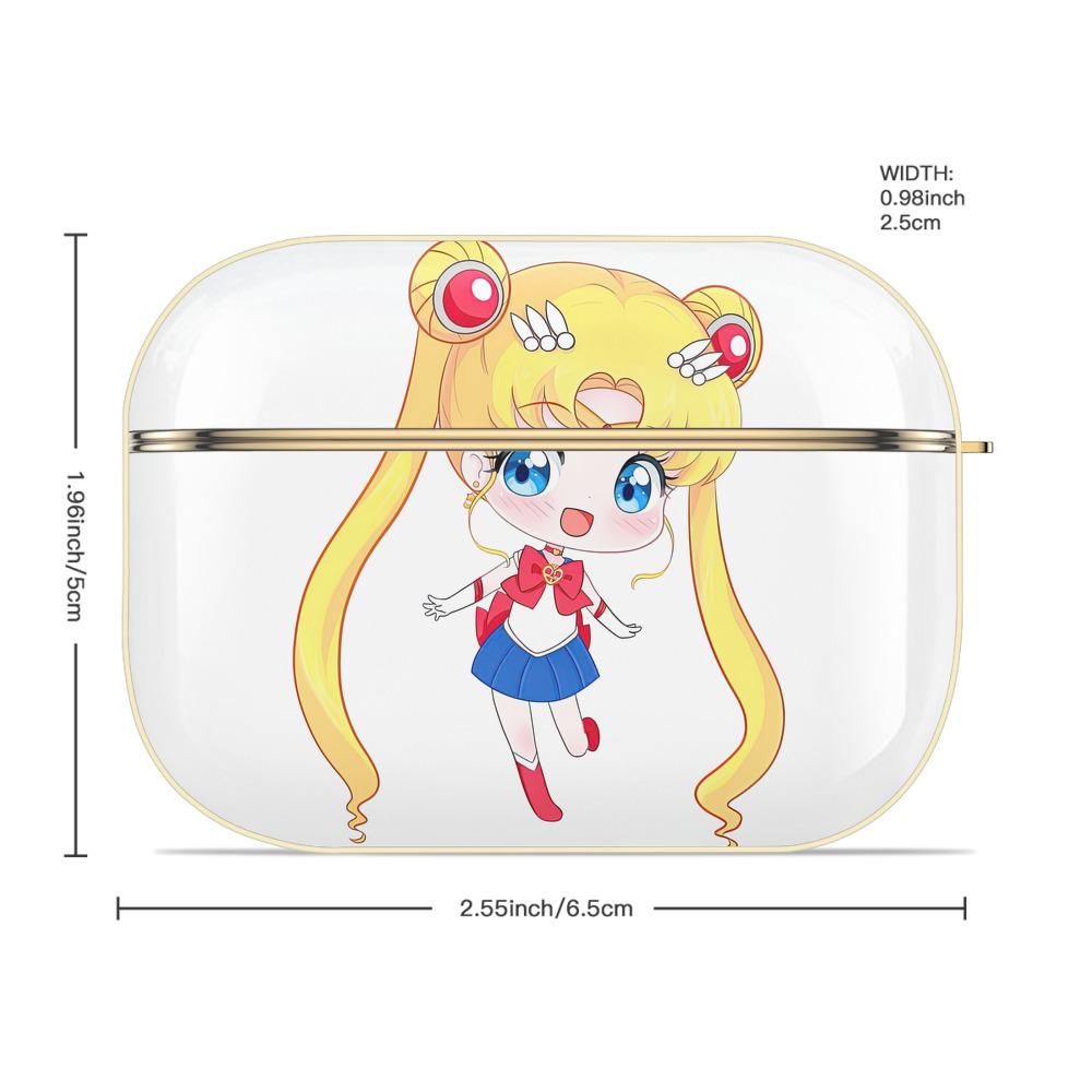 美少女戦士セーラームーン 月野 うさぎ つきの うさぎ Sailor Moon Tsukino Usagi 【AirPods Pro用】ハードシェル保護ケース｜耐衝撃・防指紋・カラビナ付き商品仕様