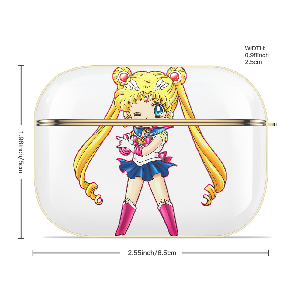 美少女戦士セーラームーン 月野 うさぎ つきの うさぎ Sailor Moon Tsukino Usagi 【AirPods Pro用】ハードシェル保護ケース｜耐衝撃・防指紋・カラビナ付き商品仕様
