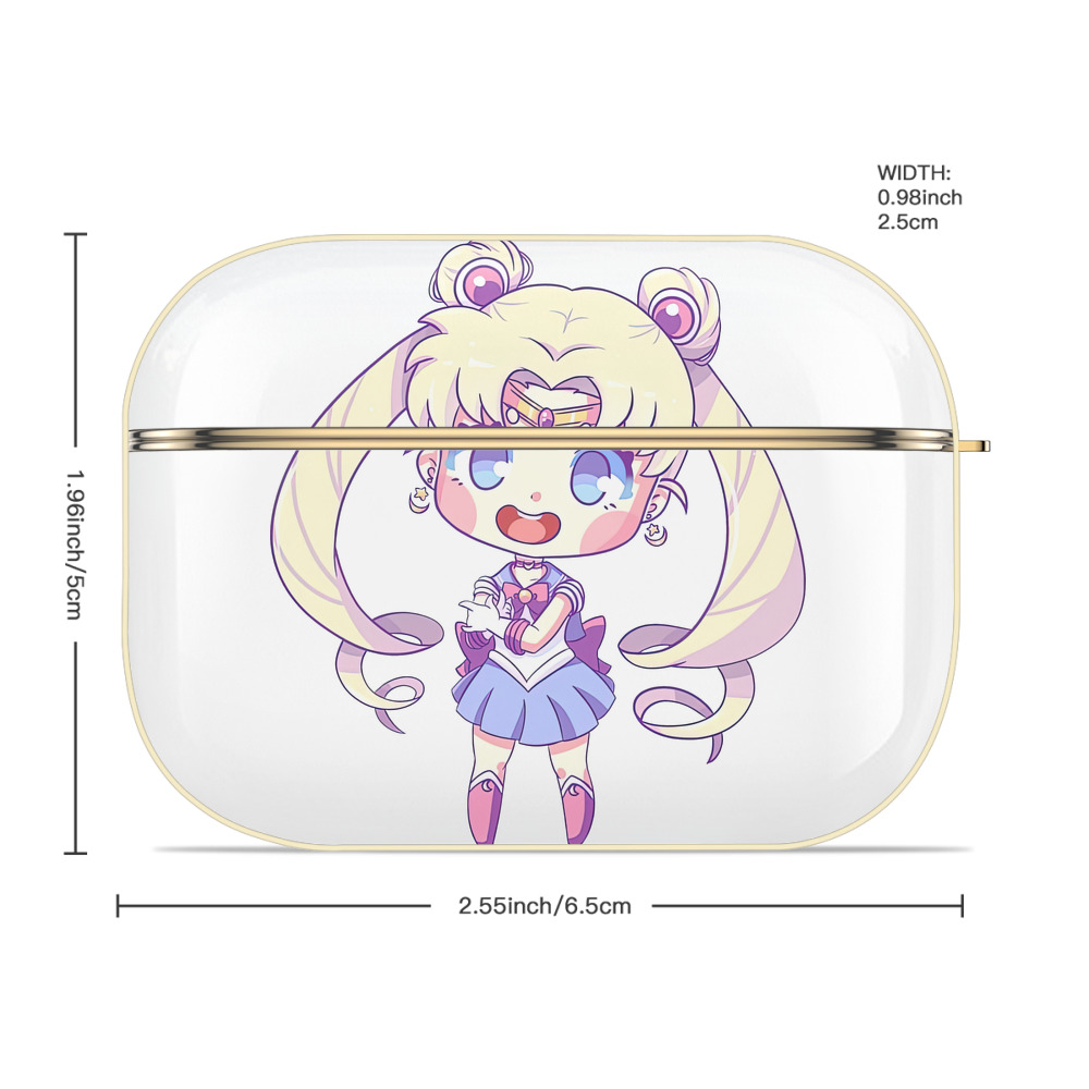 美少女戦士セーラームーン 月野 うさぎ つきの うさぎ Sailor Moon Tsukino Usagi 【AirPods Pro用】ハードシェル保護ケース｜耐衝撃・防指紋・カラビナ付き商品仕様