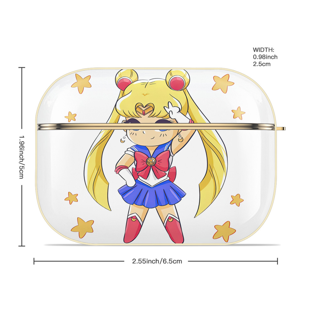 美少女戦士セーラームーン 月野 うさぎ つきの うさぎ Sailor Moon Tsukino Usagi 【AirPods Pro用】ハードシェル保護ケース｜耐衝撃・防指紋・カラビナ付き商品仕様