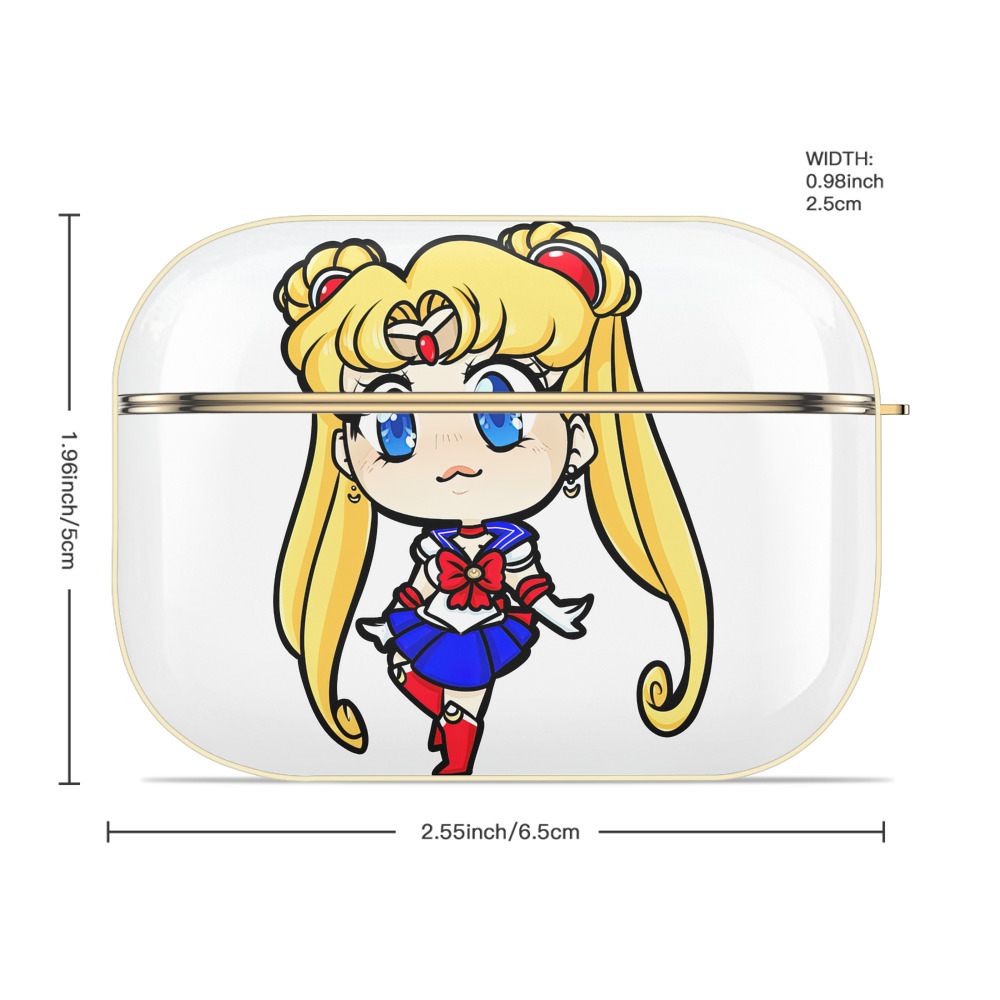 美少女戦士セーラームーン 月野 うさぎ つきの うさぎ Sailor Moon Tsukino Usagi 【AirPods Pro用】ハードシェル保護ケース｜耐衝撃・防指紋・カラビナ付き商品仕様