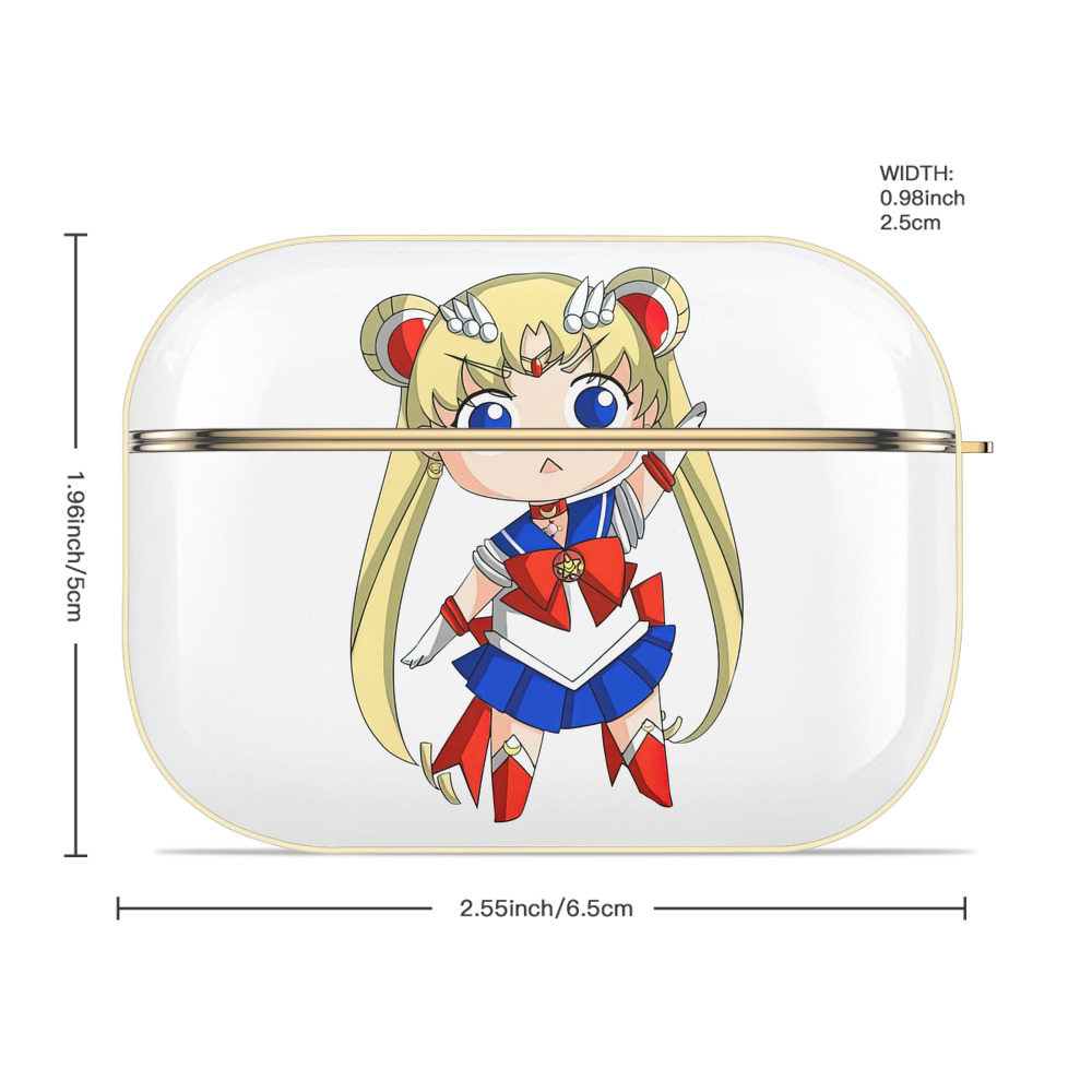 美少女戦士セーラームーン 月野 うさぎ つきの うさぎ Sailor Moon Tsukino Usagi 【AirPods Pro用】ハードシェル保護ケース｜耐衝撃・防指紋・カラビナ付き商品仕様