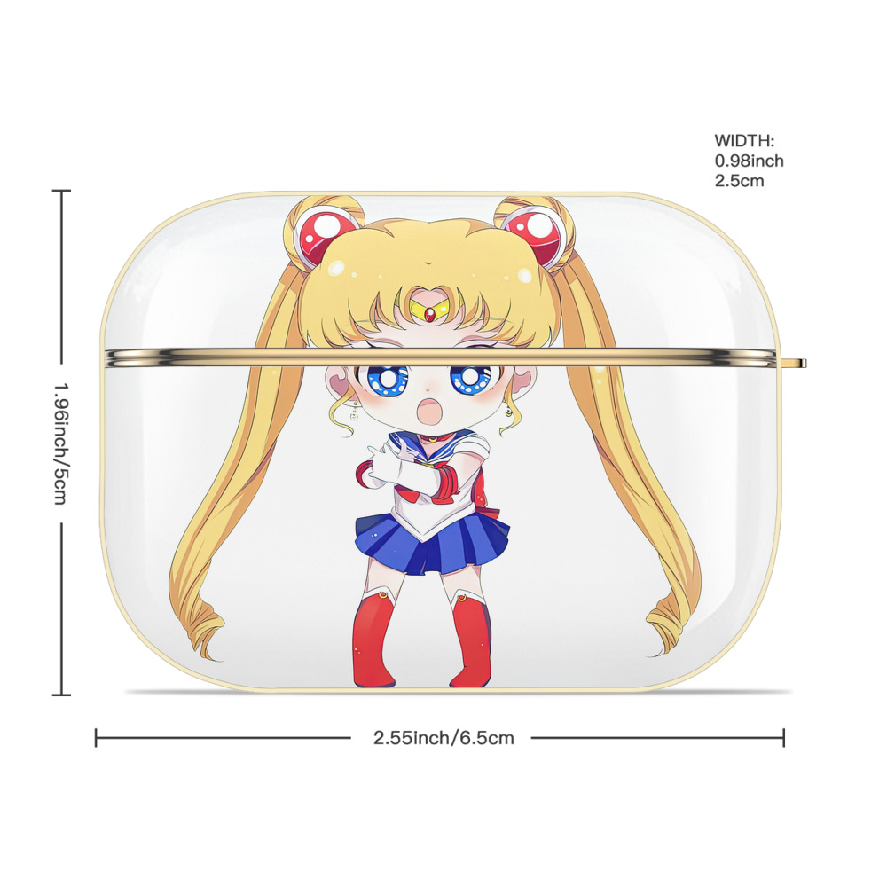 美少女戦士セーラームーン 月野 うさぎ つきの うさぎ Sailor Moon Tsukino Usagi 【AirPods Pro用】ハードシェル保護ケース｜耐衝撃・防指紋・カラビナ付き商品仕様