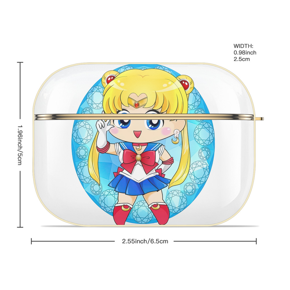 美少女戦士セーラームーン 月野 うさぎ つきの うさぎ Sailor Moon Tsukino Usagi 【AirPods Pro用】ハードシェル保護ケース｜耐衝撃・防指紋・カラビナ付き商品仕様