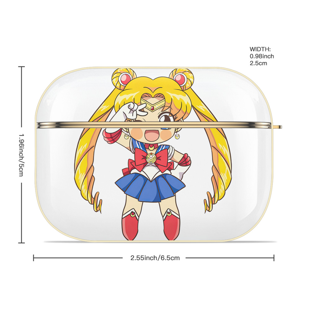 美少女戦士セーラームーン 月野 うさぎ つきの うさぎ Sailor Moon Tsukino Usagi 【AirPods Pro用】ハードシェル保護ケース｜耐衝撃・防指紋・カラビナ付き商品仕様