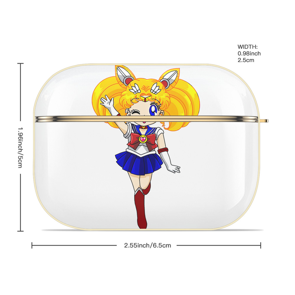 美少女戦士セーラームーン 月野 うさぎ つきの うさぎ Sailor Moon Tsukino Usagi 【AirPods Pro用】ハードシェル保護ケース｜耐衝撃・防指紋・カラビナ付き商品仕様