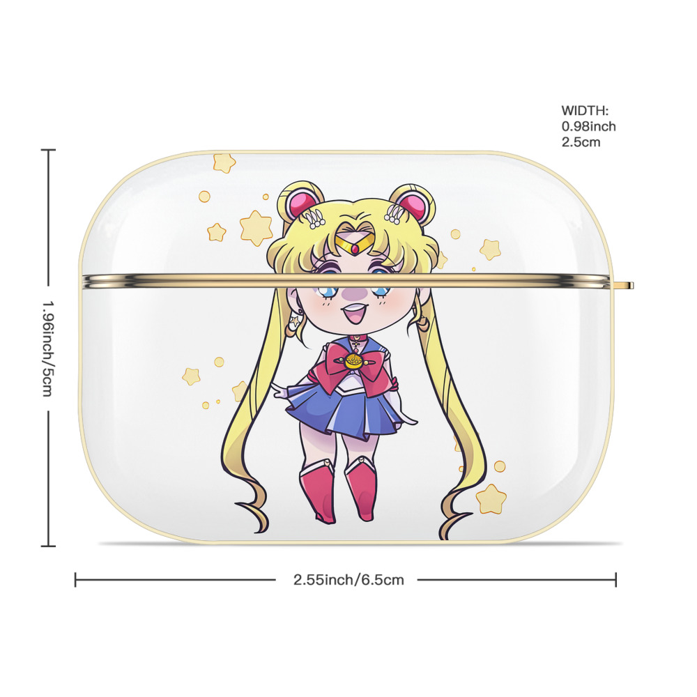 美少女戦士セーラームーン 月野 うさぎ つきの うさぎ Sailor Moon Tsukino Usagi 【AirPods Pro用】ハードシェル保護ケース｜耐衝撃・防指紋・カラビナ付き商品仕様
