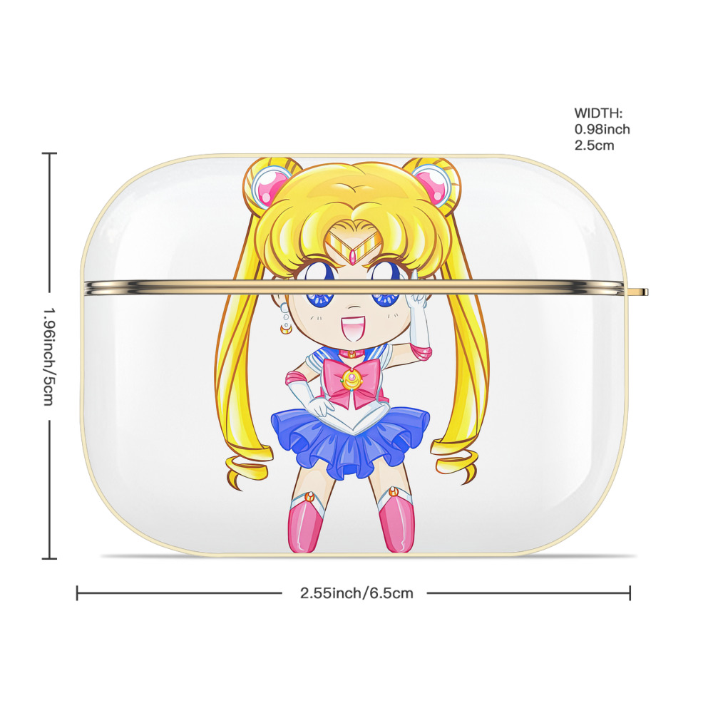 美少女戦士セーラームーン 月野 うさぎ つきの うさぎ Sailor Moon Tsukino Usagi 【AirPods Pro用】ハードシェル保護ケース｜耐衝撃・防指紋・カラビナ付き商品仕様