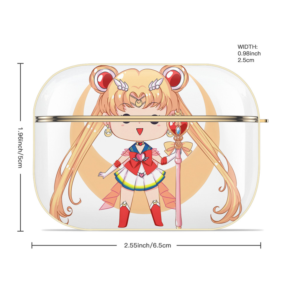 美少女戦士セーラームーン 月野 うさぎ つきの うさぎ Sailor Moon Tsukino Usagi 【AirPods Pro用】ハードシェル保護ケース｜耐衝撃・防指紋・カラビナ付き商品仕様