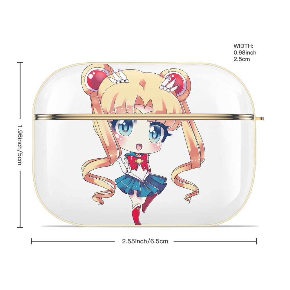 美少女戦士セーラームーン 月野 うさぎ つきの うさぎ Sailor Moon Tsukino Usagi 【AirPods Pro用】ハードシェル保護ケース｜耐衝撃・防指紋・カラビナ付き商品仕様
