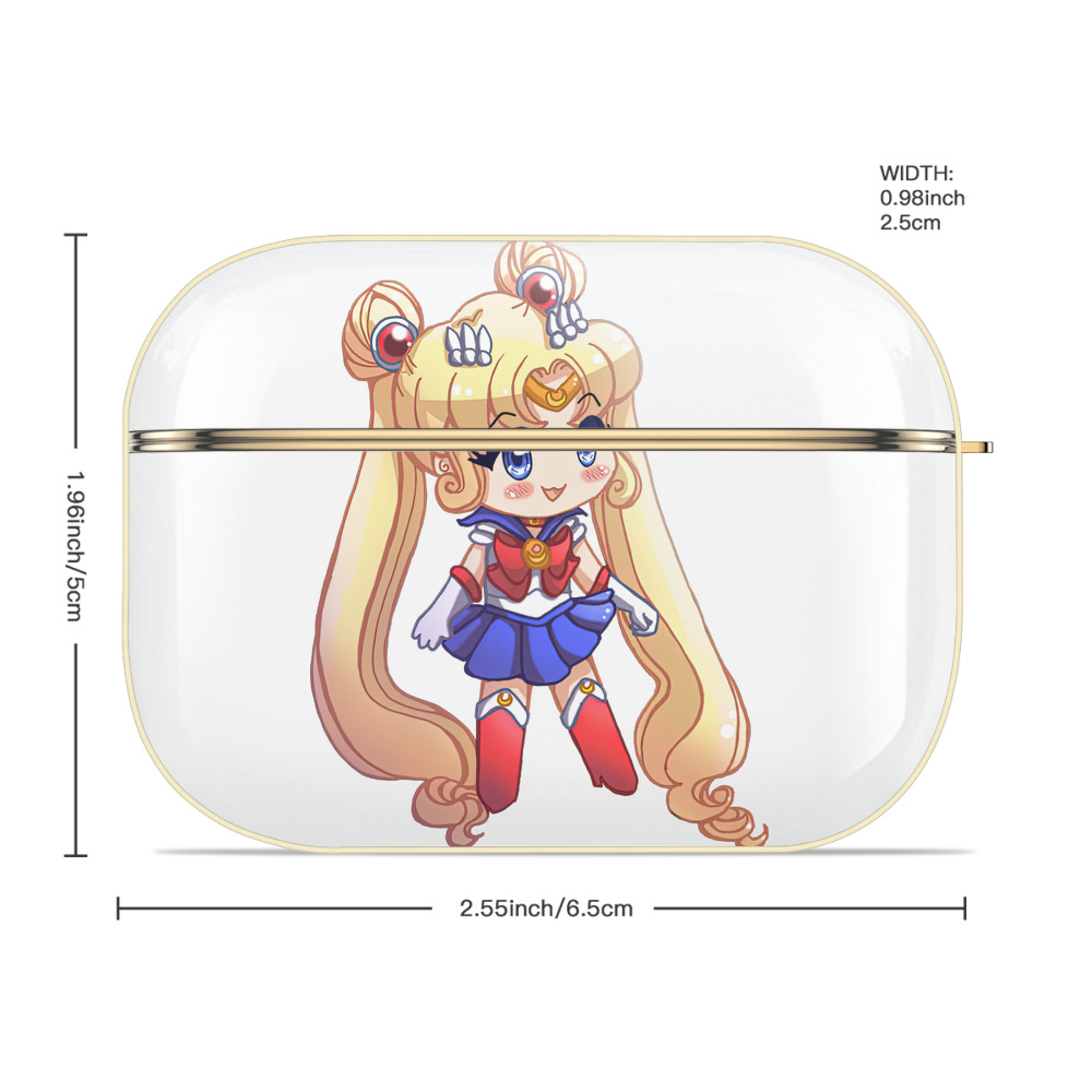 美少女戦士セーラームーン 月野 うさぎ つきの うさぎ Sailor Moon Tsukino Usagi 【AirPods Pro用】ハードシェル保護ケース｜耐衝撃・防指紋・カラビナ付き商品仕様