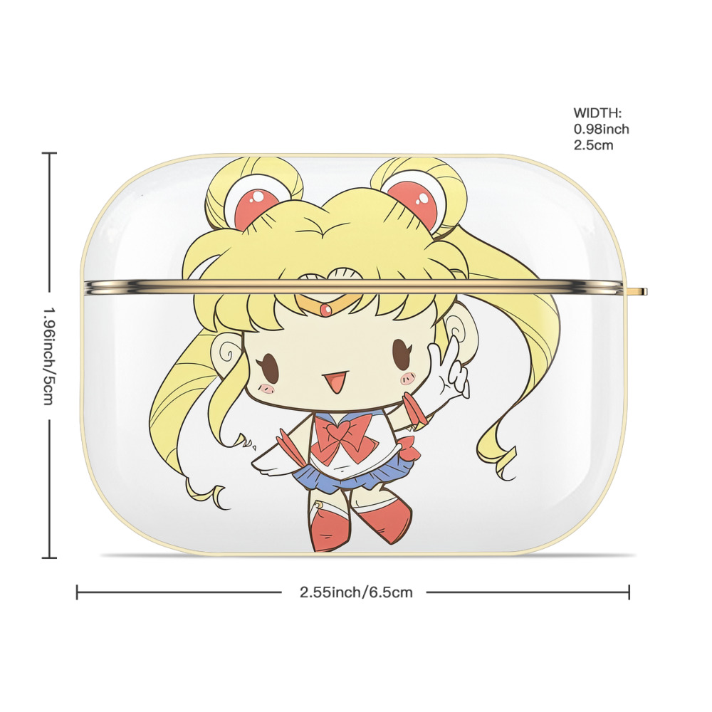 美少女戦士セーラームーン 月野 うさぎ つきの うさぎ Sailor Moon Tsukino Usagi 【AirPods Pro用】ハードシェル保護ケース｜耐衝撃・防指紋・カラビナ付き商品仕様