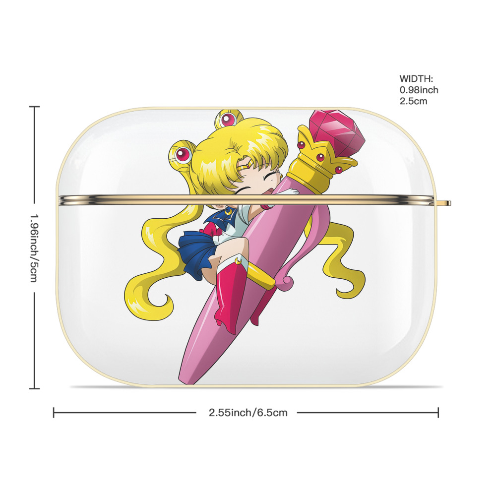 美少女戦士セーラームーン 月野 うさぎ つきの うさぎ Sailor Moon Tsukino Usagi 【AirPods Pro用】ハードシェル保護ケース｜耐衝撃・防指紋・カラビナ付き商品仕様