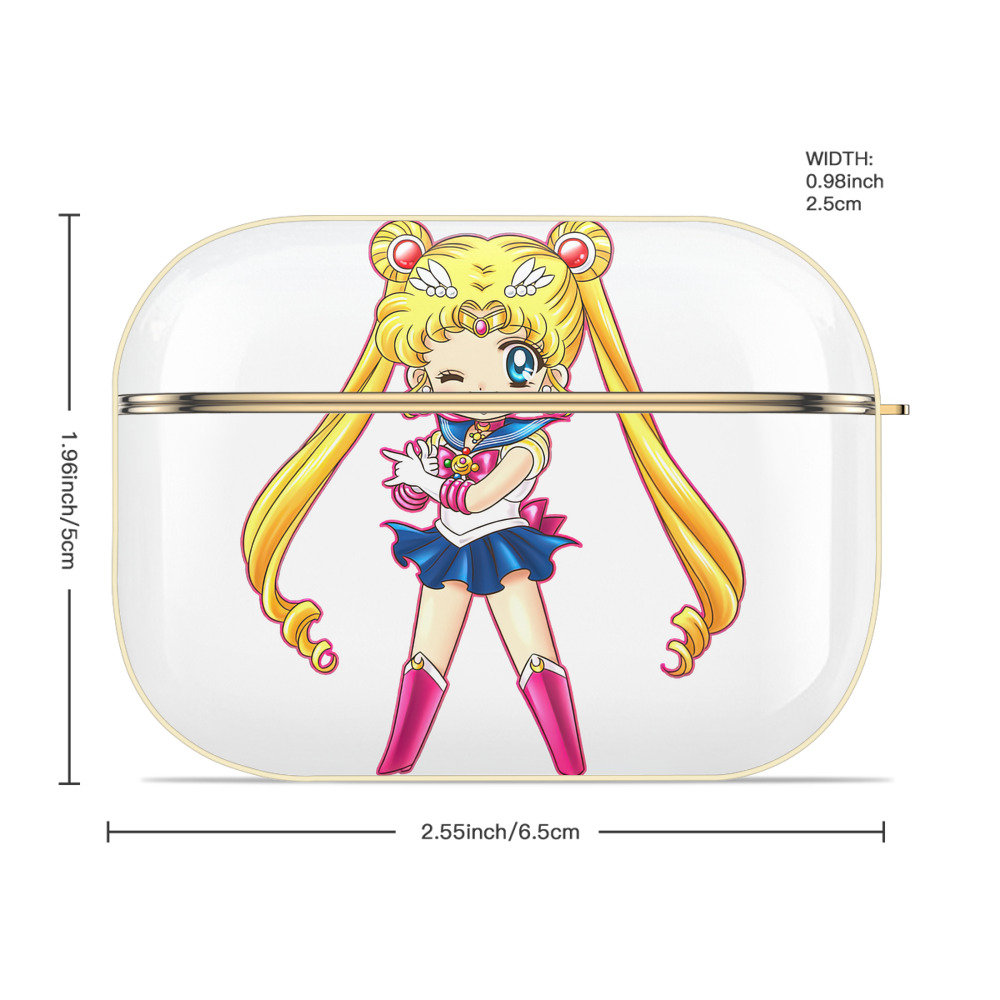 美少女戦士セーラームーン 月野 うさぎ つきの うさぎ Sailor Moon Tsukino Usagi 【AirPods Pro用】ハードシェル保護ケース｜耐衝撃・防指紋・カラビナ付き商品仕様